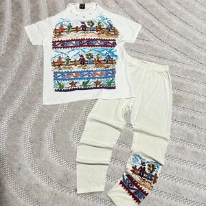 VTG 80s KWBL Western multi-coloured set size Large boho indie southwestern